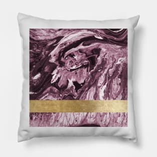 Violet golden geometric marble Pillow