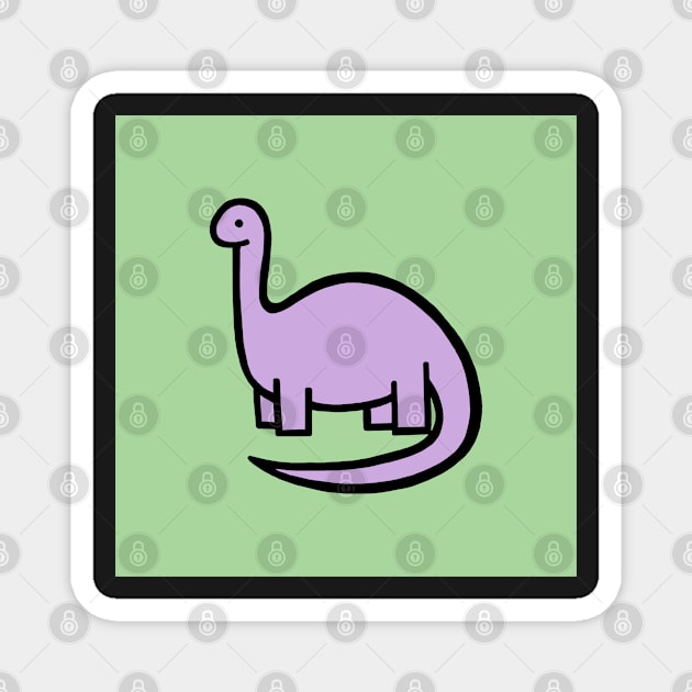 Lilac Dinosaur on Green Magnet by UndrDesertMoons