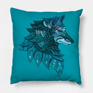 Bohemian Wolf Profile Pillow