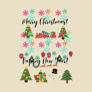 Merry Christmas and Happy New Year wish T-Shirt