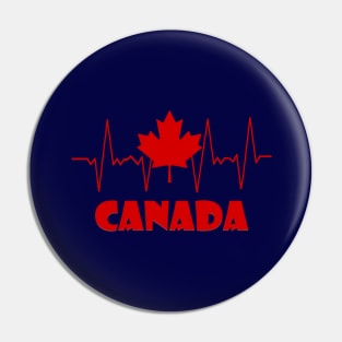 Canadian Maple Leaf Heartbeat II Pin