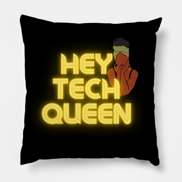 Hey Tech Queen Pillow by Translatable LLC