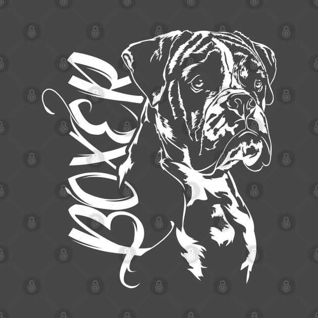 German Boxer dog portrait dog lovers by wilsigns