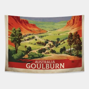 Goulburn Australia Vintage Travel Poster Tourism Tapestry