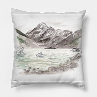 Aoraki Mt Cook Watercolour Pillow