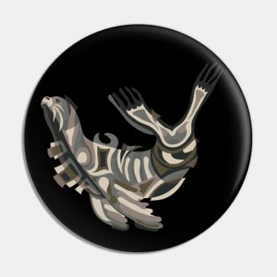 SWIMMING SEALION STYLIZED ART Pin