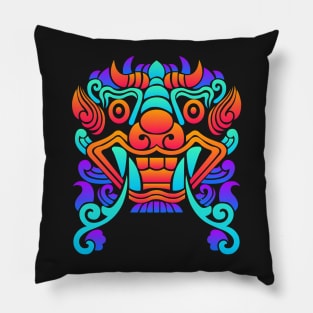 Trippy Psychedelic Rave Chinese Dragon Pillow