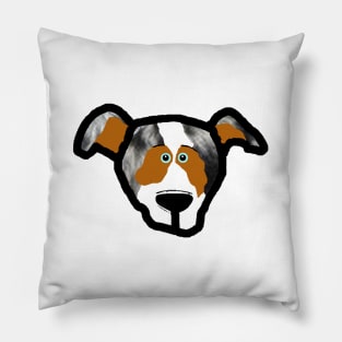 miniature american shepherd blue merle cartoon head Pillow