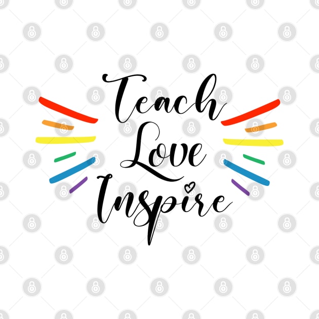 Teach, Love, Inspire Teacher Rainbow swag by FamilyCurios