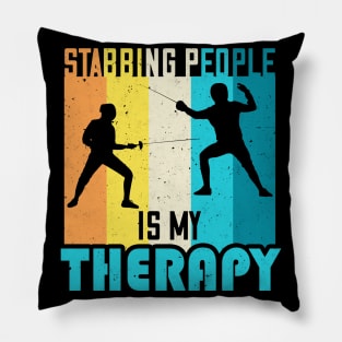 Fencing Funny Sayings Swords Fight Sport Pillow