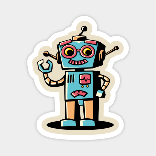 retro robot Magnet