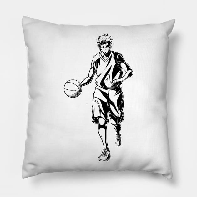 Seijuro Akashi in Action Line Art Pillow by Paradox Studio