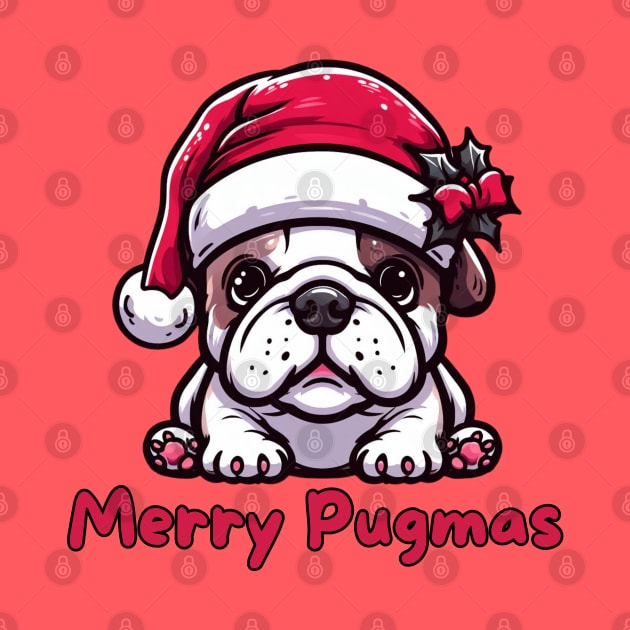 Merry Pugmas Funny Christmas Pug Dog Pet Puppy Xmas Secret  Santa by Japanese Fever