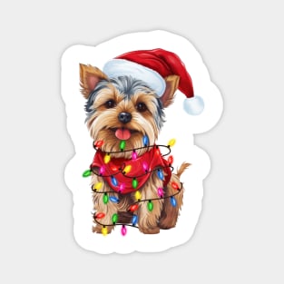 Christmas Yorkshire Terrier Magnet