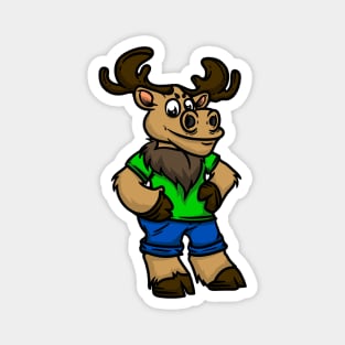 Cute Anthropomorphic Human-like Cartoon Character Elk in Clothes Magnet