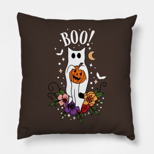 Halloween Cat Ghost Pillow