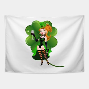 Green Lucky Witch Tapestry