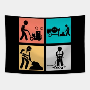 Construction Worker Tapestry