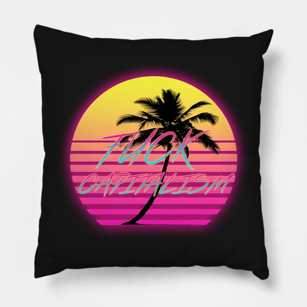 Anti-Capitalism Vaporwave (Streamster)| Anarchism| Communism| Anarchy| Karl Marx| Peter Kropotkin Pillow by RevolutionToday