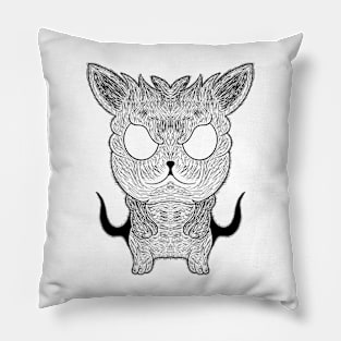 White and Black Cat Scratch Pillow