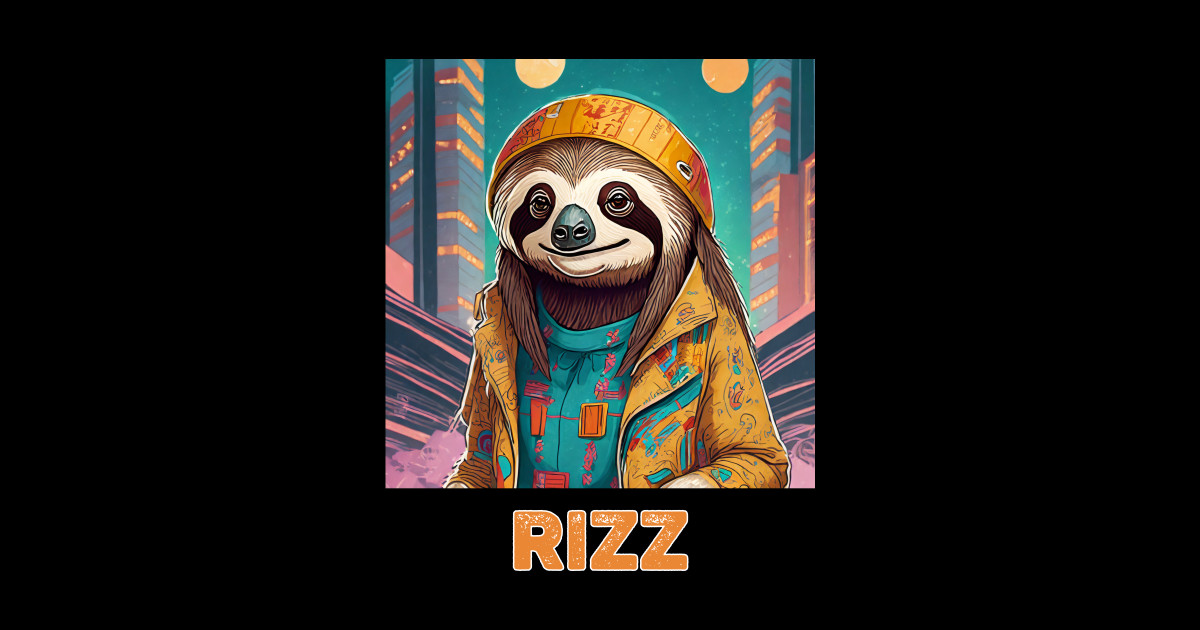 Rizz Sloth - Sloth - Sticker | TeePublic