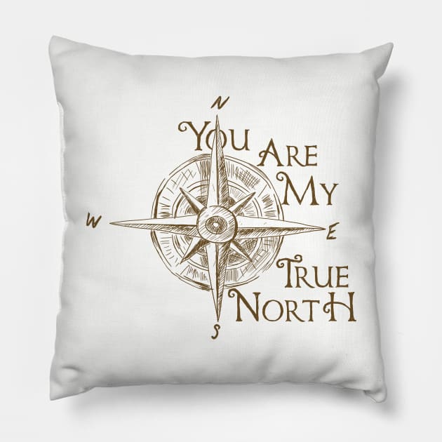 You Are My True North Pillow by ValhallaDesigns