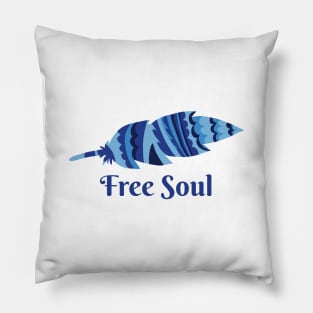 Free Soul - Feather Graphic Illustration GC-104-02 Pillow