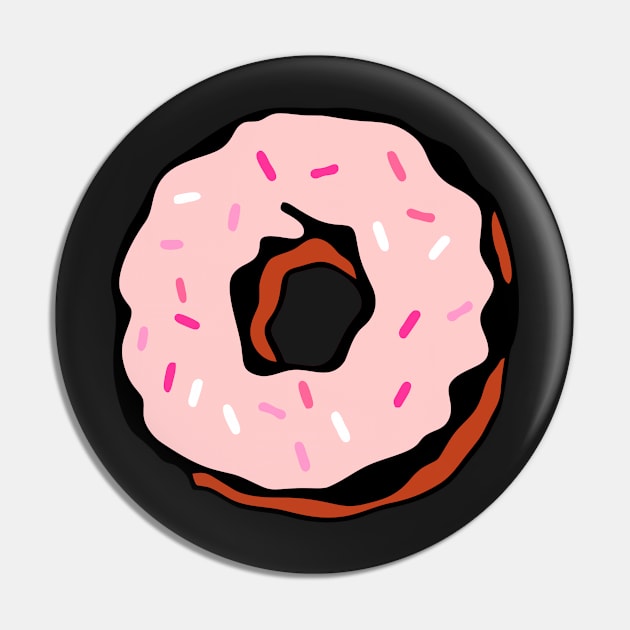 Pink Donut Pop Art Pin by ArtFactoryAI