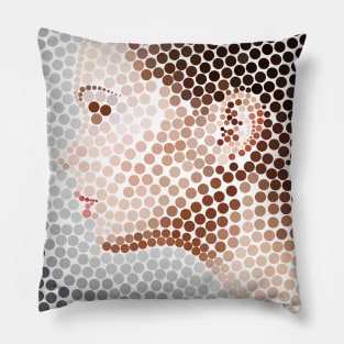 Profile Face Pointillism Dot Artwork Pillow