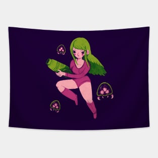 green and pink Tapestry