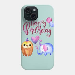 Happy Birthday little owl Phone Case