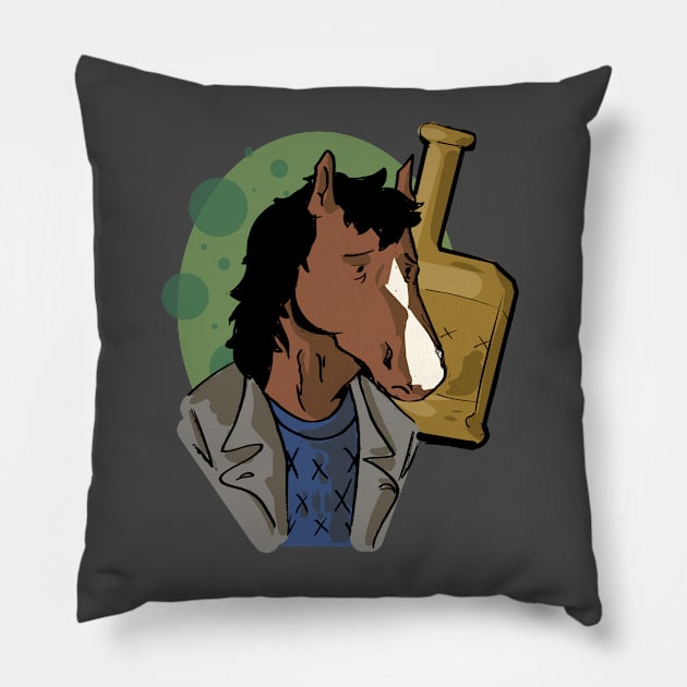 bojack horseman Pillow by inkpocket