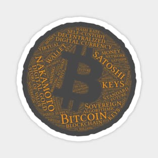 Bitcoin Wordcloud for Darker Backgrounds Magnet