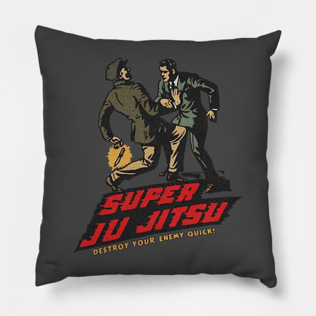 Vintage Ju Jitsu Action Pillow by Kujo Vintage