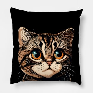 Funny Sad Cat Face Lover - Love Cats Pillow