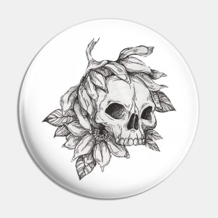 Floral skull Pin