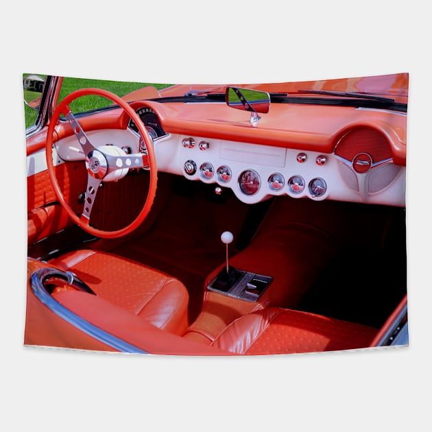 1957 Corvette Roadster Interior Tapestry by Burtney