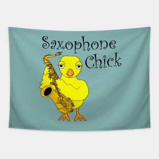 Saxophone Chick Text Tapestry