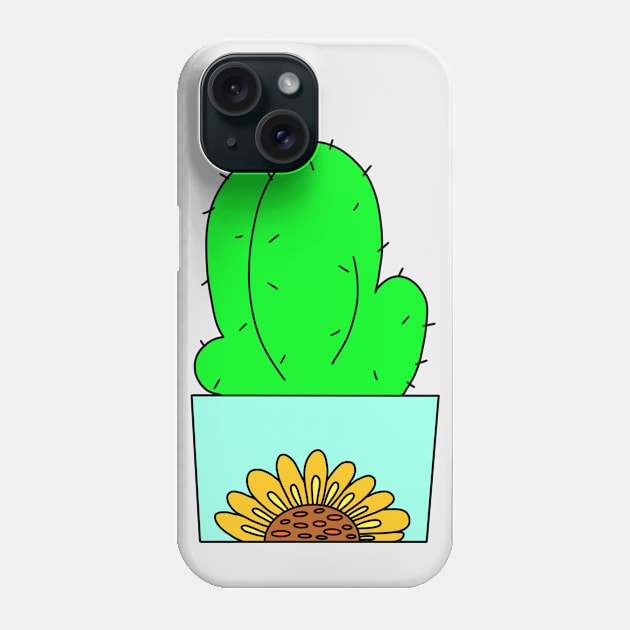 Cute Cactus Design #45: Sunflower Pot Cactus Phone Case by DreamCactus