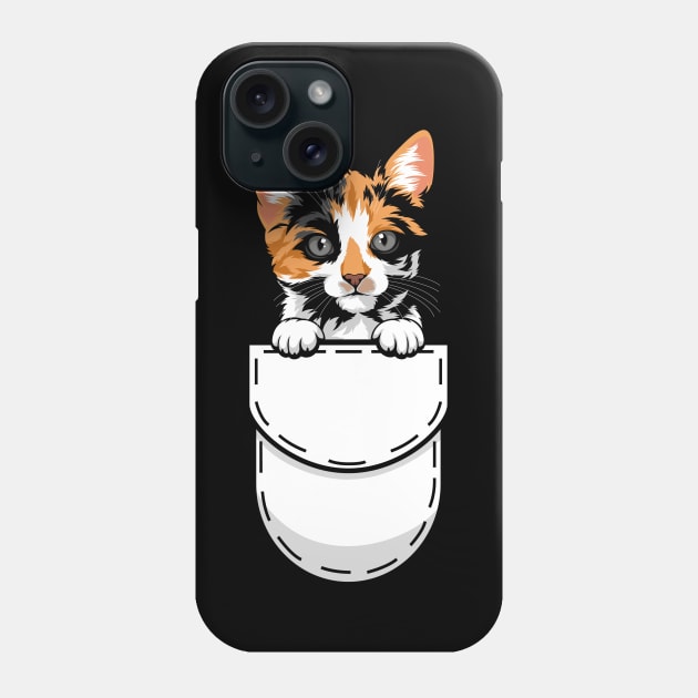 Funny Calico Pocket Cat Phone Case by Pet My Dog