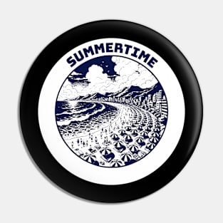 summertime sunset beach illustration Pin