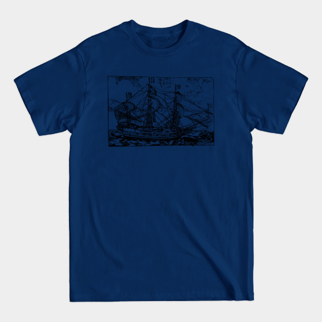 Disover Vintage Ship with Sails - Columbus - T-Shirt