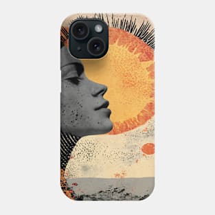 Sun profile, Halftone pattern Phone Case