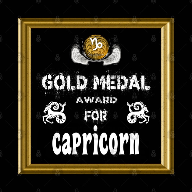 Capricorn Birthday Gift Gold Medal Award Winner by PlanetMonkey