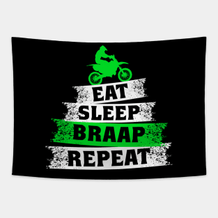 Funny Eat Sleep Braap Repeat Braap Dirt Bike Tapestry