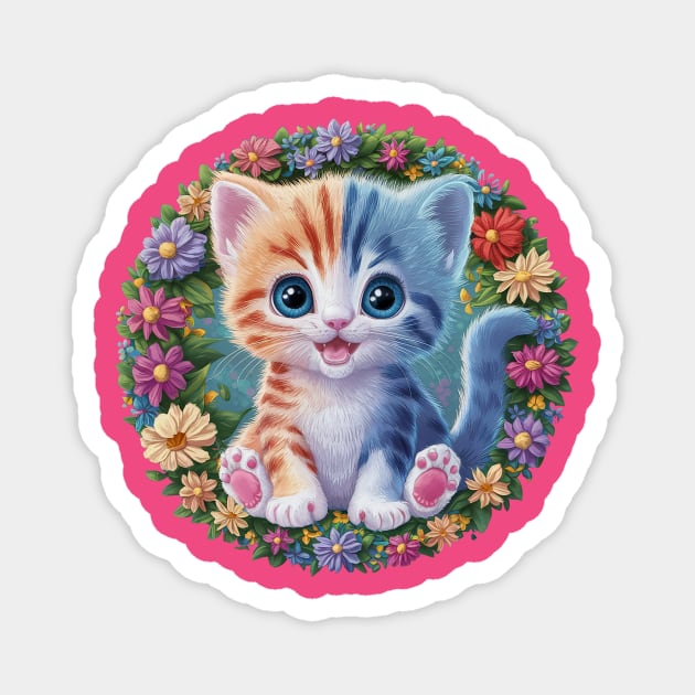Cute Baby Kitten Magnet by Vinokurio