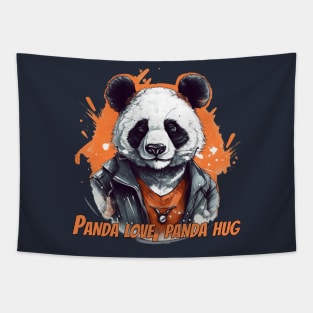 Cute Panda T-Shirt Design - Adorable Panda Illustration for Panda Lovers Tapestry