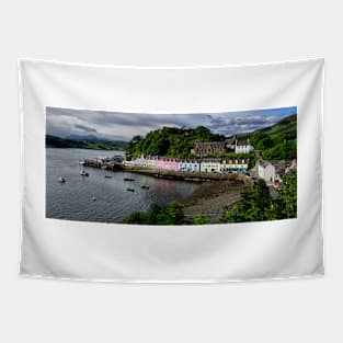 Portree Harbour in sunlight Tapestry