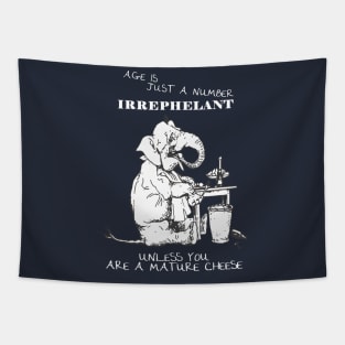 Age Is Just A Number Birthday Elephant Humor Tapestry