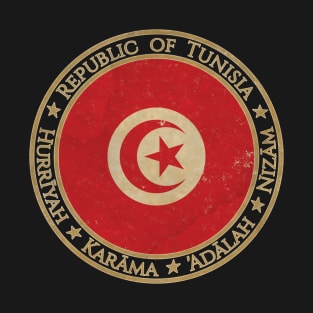 Vintage Republic of Tunisia Africa African Flag T-Shirt